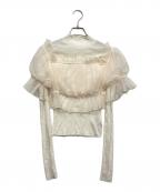 Snidelスナイデル）の古着「チュールドッキングニットプルオーバー」｜ホワイト