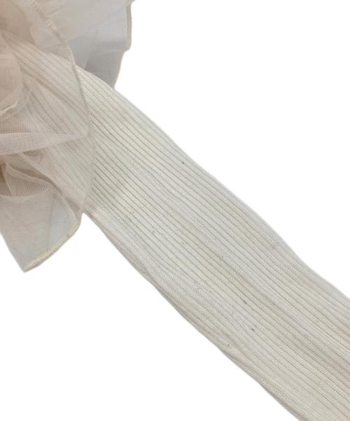 Snidel（スナイデル）Snidel (スナイデル) チュールドッキングニットプルオーバー ホワイト サイズ:Fの古着・服飾アイテム