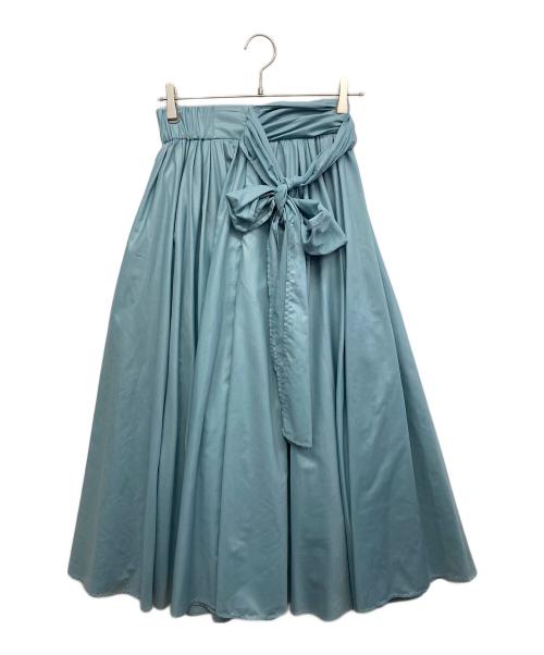 FRAY ID（フレイ アイディー）FRAY ID (フレイ アイディー) チンツギャザーフレアスカート ブルー サイズ:S 未使用品の古着・服飾アイテム