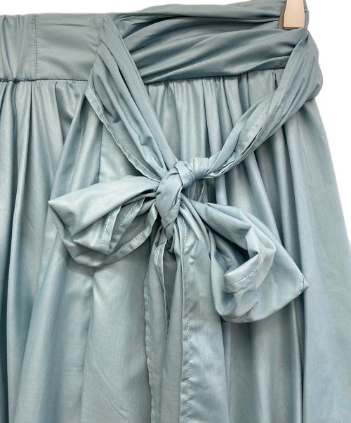 FRAY ID（フレイ アイディー）FRAY ID (フレイ アイディー) チンツギャザーフレアスカート ブルー サイズ:S 未使用品の古着・服飾アイテム