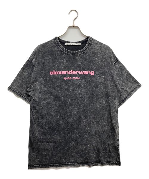 ALEXANDER WANG（アレキサンダー・ワン）ALEXANDER WANG (アレキサンダーワン) acid wash puff logo tee グレー サイズ:Lの古着・服飾アイテム
