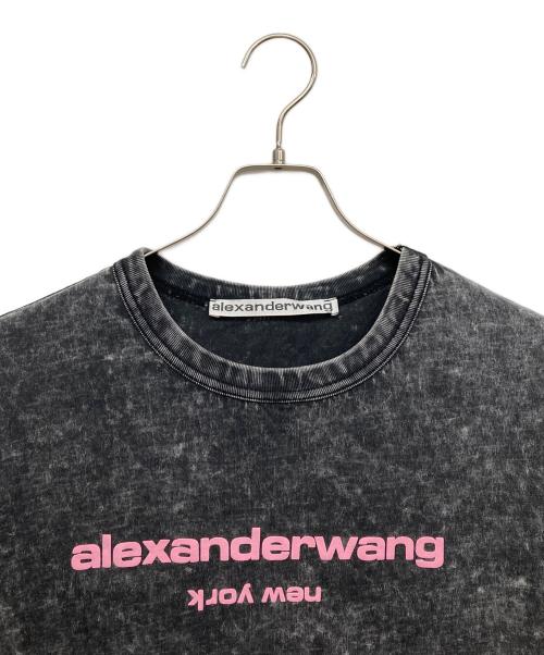 ALEXANDER WANG（アレキサンダー・ワン）ALEXANDER WANG (アレキサンダーワン) acid wash puff logo tee グレー サイズ:Lの古着・服飾アイテム