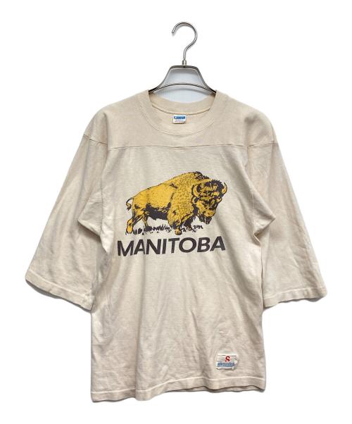 Champion（チャンピオン）Champion (チャンピオン) 70‘ｓフットボールTシャツ ベージュ サイズ:SMALLの古着・服飾アイテム