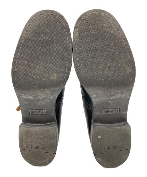 MIU MIU（ミュウミュウ）MIU MIU (ミュウミュウ) CHURCH'S (チャーチ) ダブルモンク ブローグシューズ ブラック サイズ:41の古着・服飾アイテム