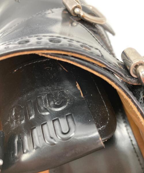 MIU MIU（ミュウミュウ）MIU MIU (ミュウミュウ) CHURCH'S (チャーチ) ダブルモンク ブローグシューズ ブラック サイズ:41の古着・服飾アイテム