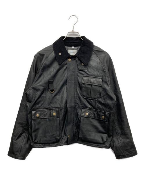 yoused（ユーズド）yoused (ユーズド) LEATHER FISHING JKT ブラック サイズ:1の古着・服飾アイテム