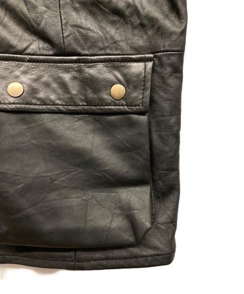 yoused（ユーズド）yoused (ユーズド) LEATHER FISHING JKT ブラック サイズ:1の古着・服飾アイテム