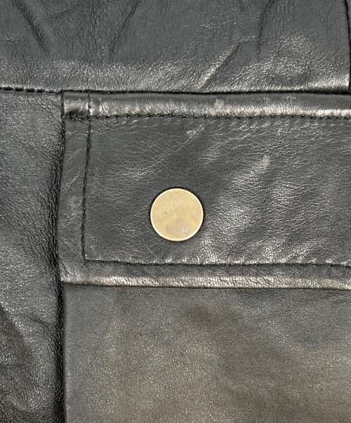 yoused（ユーズド）yoused (ユーズド) LEATHER FISHING JKT ブラック サイズ:1の古着・服飾アイテム