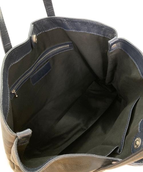 SLOW（スロウ）SLOW (スロウ) Lui's (ルイス) レザートートバッグ ネイビーの古着・服飾アイテム