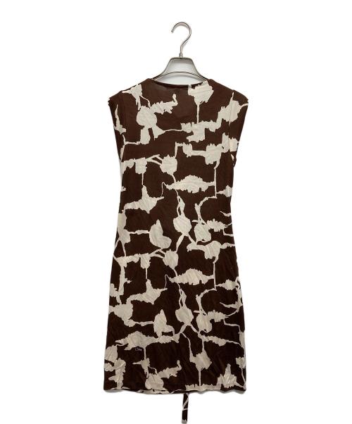 DIANE VON FURSTENBERG（ダイアンフォンファステンバーグ）DIANE VON FURSTENBERG (ダイアンフォンファステンバーグ) ノースリーブシルクワンピース ブラウンの古着・服飾アイテム