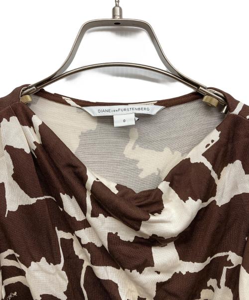 DIANE VON FURSTENBERG（ダイアンフォンファステンバーグ）DIANE VON FURSTENBERG (ダイアンフォンファステンバーグ) ノースリーブシルクワンピース ブラウンの古着・服飾アイテム