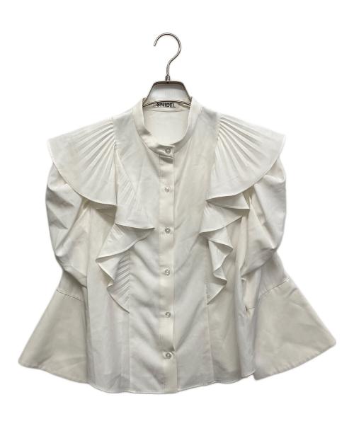 Snidel（スナイデル）Snidel (スナイデル) フリルパワショルブラウス ホワイト サイズ:1の古着・服飾アイテム