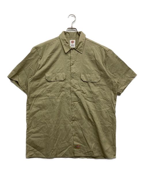 Dickies（ディッキーズ）Dickies (ディッキーズ) 半袖ワークシャツ ベージュ サイズ:Lの古着・服飾アイテム