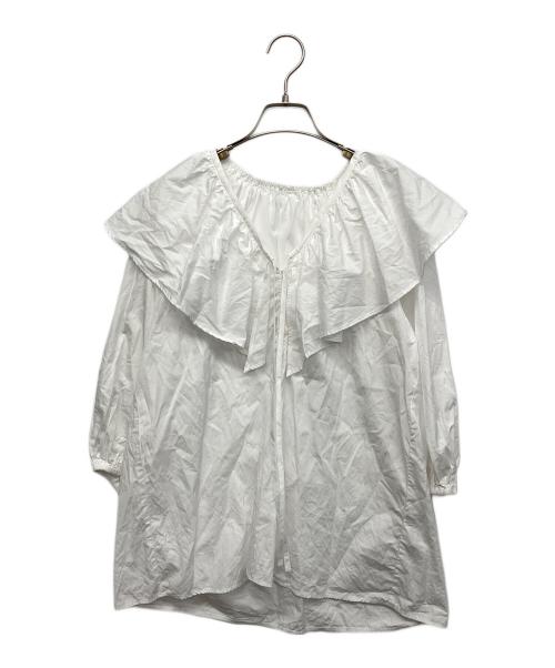 JOURNAL STANDARD（ジャーナルスタンダード）JOURNAL STANDARD (ジャーナルスタンダード) コットンポプリンフリルブラウス ホワイト サイズ:freeの古着・服飾アイテム