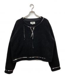 MM6（エムエムシックス）の古着「スパンコールフリースニット」｜ブラック
