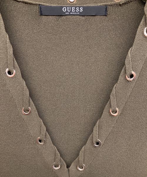 GUESS（ゲス）GUESS (ゲス) Emily Dress ノースリーブワンピース カーキ サイズ:Mの古着・服飾アイテム
