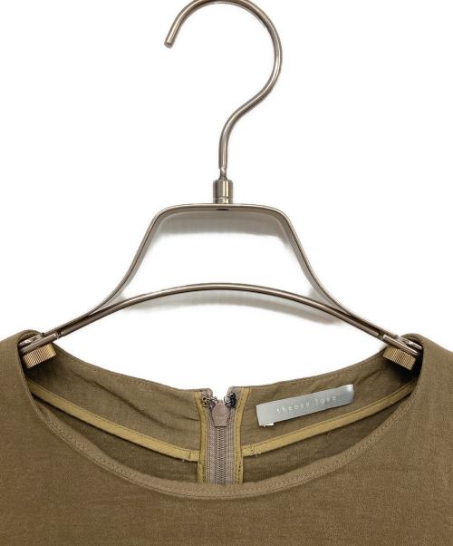 theory luxe（セオリーリュクス）theory luxe (セオリーリュクス) リネン半袖ワンピース カーキ サイズ:38の古着・服飾アイテム