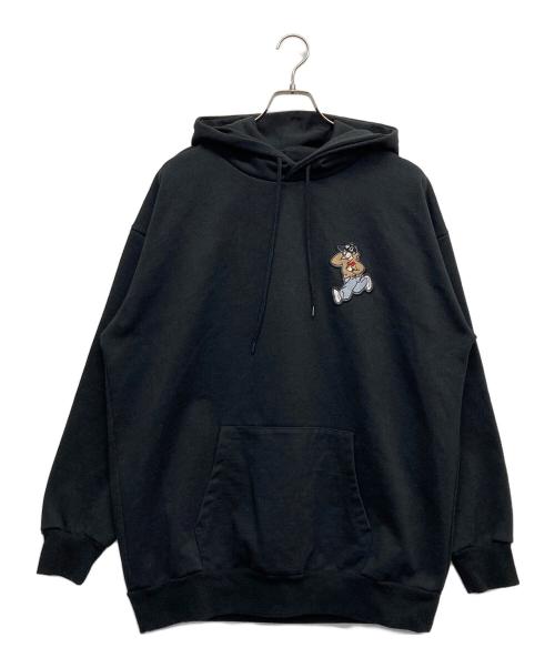 kaoyorinakami（カオヨリナカミ）kaoyorinakami (カオヨリナカミ) ワッペンパーカー ブラック サイズ:XLの古着・服飾アイテム