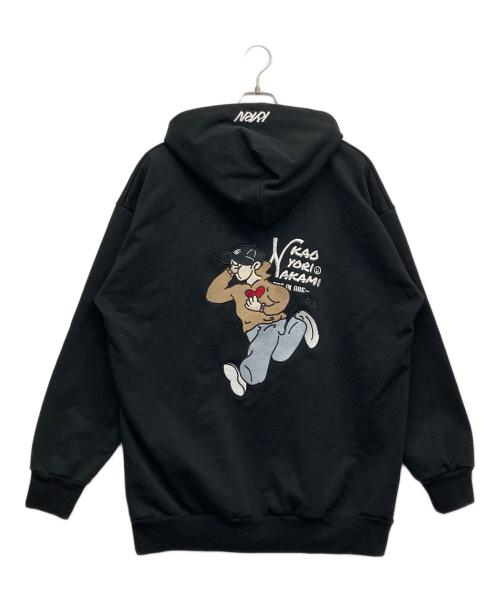 kaoyorinakami（カオヨリナカミ）kaoyorinakami (カオヨリナカミ) ワッペンパーカー ブラック サイズ:XLの古着・服飾アイテム