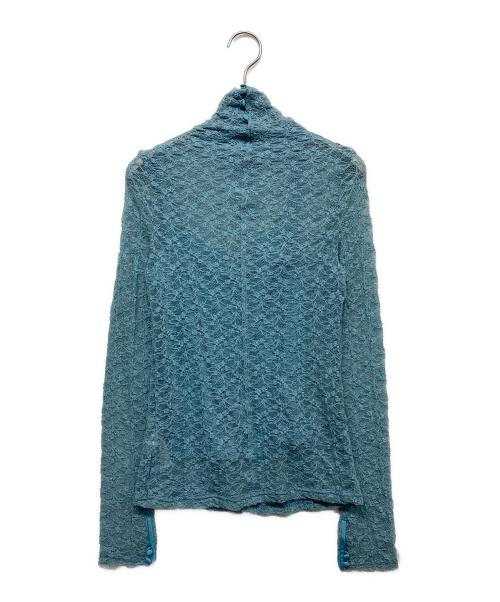 FRAY ID（フレイ アイディー）FRAY ID (フレイ アイディー) ストレッチレースハイネックトップス ブルー サイズ:Fの古着・服飾アイテム