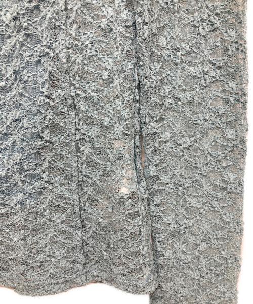 FRAY ID（フレイ アイディー）FRAY ID (フレイ アイディー) ストレッチレースハイネックトップス ブルー サイズ:Fの古着・服飾アイテム