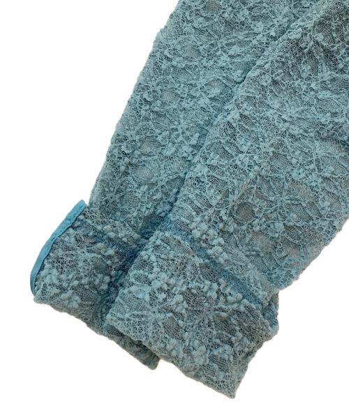 FRAY ID（フレイ アイディー）FRAY ID (フレイ アイディー) ストレッチレースハイネックトップス ブルー サイズ:Fの古着・服飾アイテム