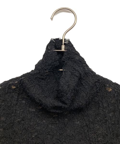 FRAY ID（フレイ アイディー）FRAY ID (フレイ アイディー) ストレッチレースハイネックトップス ブラック サイズ:Fの古着・服飾アイテム