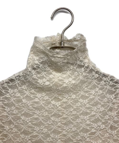 FRAY ID（フレイ アイディー）FRAY ID (フレイ アイディー) ストレッチレースハイネックトップス アイボリー サイズ:Fの古着・服飾アイテム