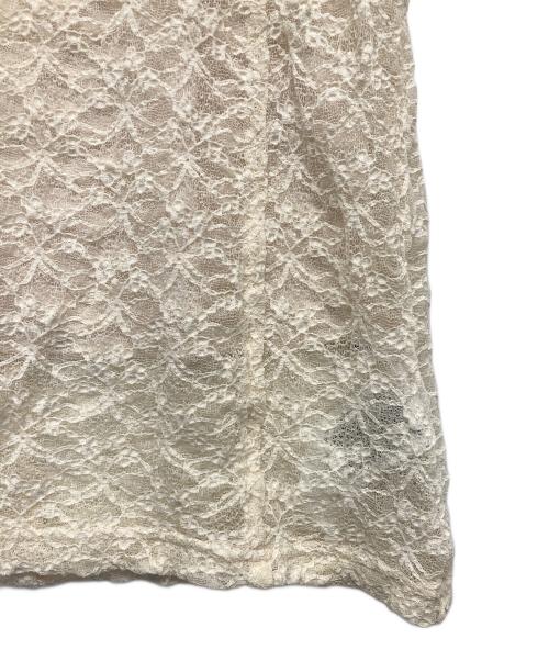 FRAY ID（フレイ アイディー）FRAY ID (フレイ アイディー) ストレッチレースハイネックトップス アイボリー サイズ:Fの古着・服飾アイテム