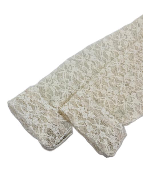 FRAY ID（フレイ アイディー）FRAY ID (フレイ アイディー) ストレッチレースハイネックトップス アイボリー サイズ:Fの古着・服飾アイテム