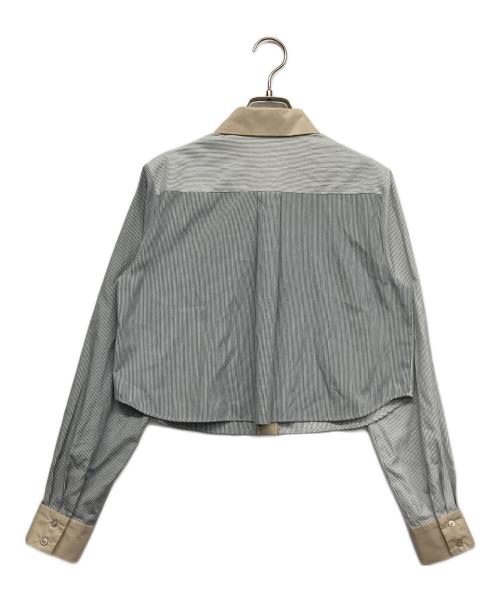 furfur（ファーファー）FURFUR (ファーファー) ストライプクロップドシャツ グレー サイズ:ONE SIZEの古着・服飾アイテム
