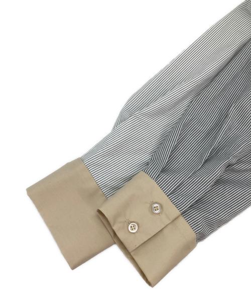 furfur（ファーファー）FURFUR (ファーファー) ストライプクロップドシャツ グレー サイズ:ONE SIZEの古着・服飾アイテム
