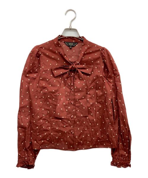 To b. by agnes b.（トゥービー バイ アニエスベー）To b. by agnes b. (トゥービー バイ アニエスベー) ボウタドットイブラウス ブラウン サイズ:36の古着・服飾アイテム