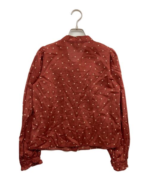 To b. by agnes b.（トゥービー バイ アニエスベー）To b. by agnes b. (トゥービー バイ アニエスベー) ボウタドットイブラウス ブラウン サイズ:36の古着・服飾アイテム