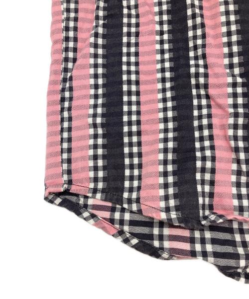 stussy（ステューシー）stussy (ステューシー) 00sチェックストライプシャツ ピンク サイズ:Mの古着・服飾アイテム