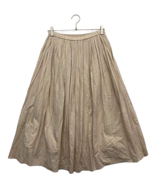 J.Sloane（ジェイ スローアン）J.Sloane (ジェイ スローアン) ギャザーロングスカート ベージュ サイズ:Mの古着・服飾アイテム