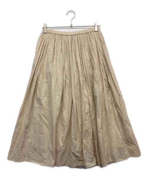 J.Sloane（ジェイ スローアン）J.Sloane (ジェイ スローアン) ギャザーロングスカート ベージュ サイズ:Mの古着・服飾アイテム