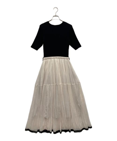 JUSGLITTY（ジャスグリッティー）JUSGLITTY (ジャスグリッティー) プリーツスカートドッキングワンピース ベージュ サイズ:2の古着・服飾アイテム