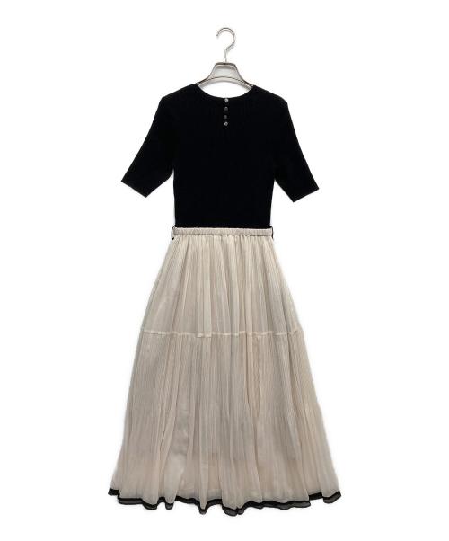 JUSGLITTY（ジャスグリッティー）JUSGLITTY (ジャスグリッティー) プリーツスカートドッキングワンピース ベージュ サイズ:2の古着・服飾アイテム