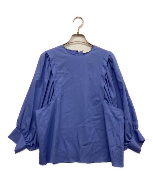 BALLSEY（ボールジィ）BALLSEY (ボールジィ) クリスタルコットン ボリュームスリーブブラウス ブルー サイズ:36の古着・服飾アイテム