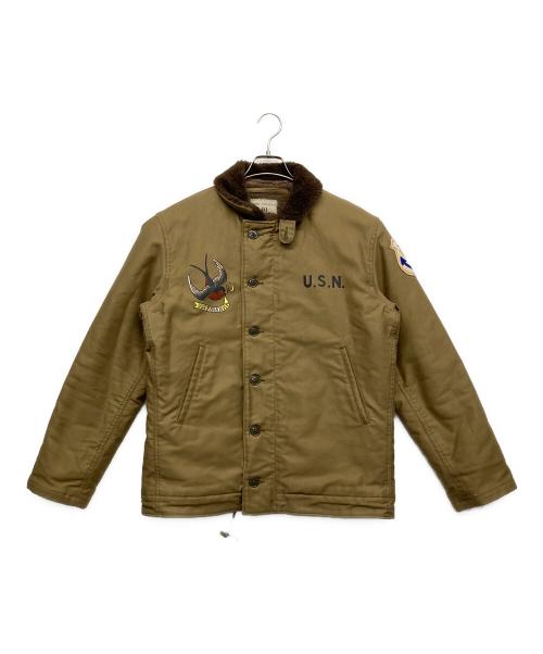 THE REAL McCOY'S（ザ・リアルマッコイズ）THE REAL McCOY'S (ザ・リアルマッコイズ) N-1 KHAKI USS PIRANHA デッキジャケット ブラウン サイズ:40の古着・服飾アイテム
