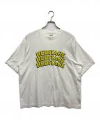 blurhms ROOTSTOCKブラームスルーツストック）の古着「HERITAGEビッグロゴプリントTシャツ」｜ホワイト