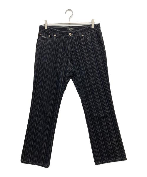 BURBERRY BLACK LABEL（バーバリーブラックレーベル）BURBERRY BLACK LABEL (バーバリーブラックレーベル) ストライプパンツ ブラック サイズ:W31の古着・服飾アイテム