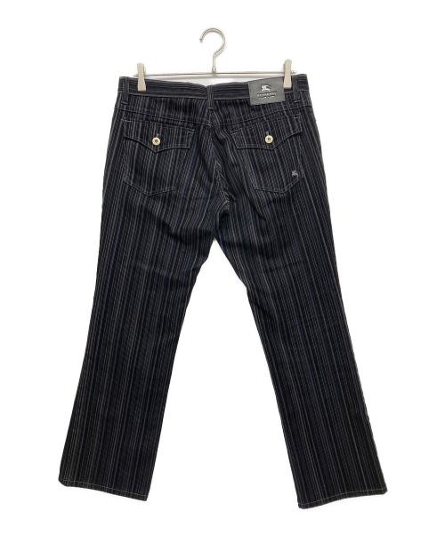 BURBERRY BLACK LABEL（バーバリーブラックレーベル）BURBERRY BLACK LABEL (バーバリーブラックレーベル) ストライプパンツ ブラック サイズ:W31の古着・服飾アイテム