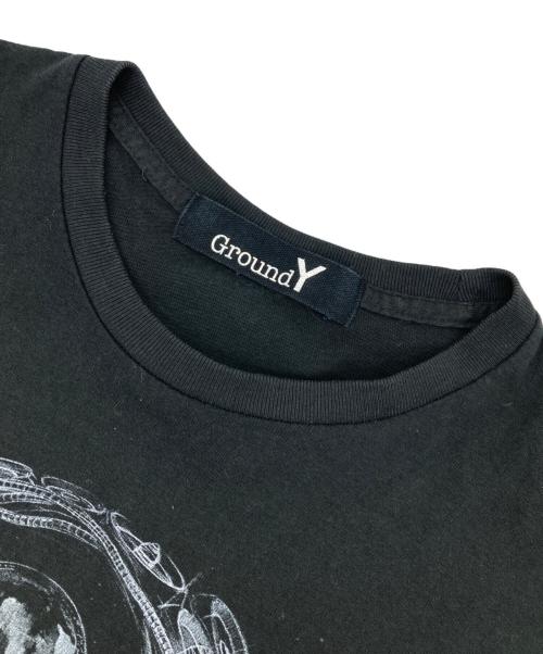 GROUND Y（グラウンドワイ）GROUND Y (グラウンドワイ) プリントTシャツ ブラック サイズ:3の古着・服飾アイテム