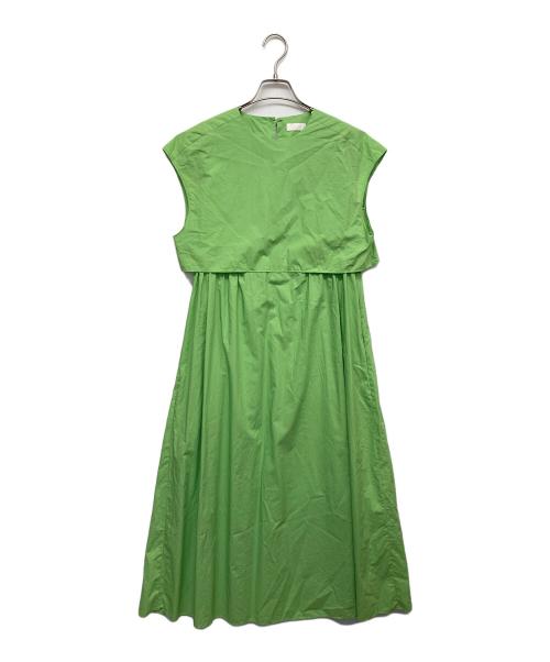 BALLSEY（ボールジィ）BALLSEY (ボールジィ) プロセスドコットン レイヤードライクワンピース グリーン サイズ:36の古着・服飾アイテム
