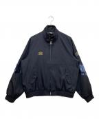 UMBRO×hotel palaceアンブロ×ホテルプレイス）の古着「シャイニーツイルハリントンジャケットブルゾン」｜ネイビー