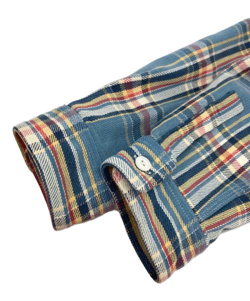 Ron Herman（ロンハーマン）Ron Herman (ロンハーマン) ヘビーウェイトネルチェックシャツ ブルー サイズ:XLの古着・服飾アイテム