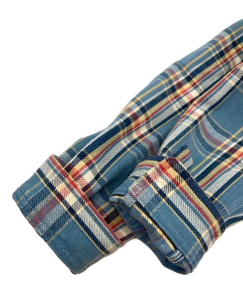 Ron Herman（ロンハーマン）Ron Herman (ロンハーマン) ヘビーウェイトネルチェックシャツ ブルー サイズ:XLの古着・服飾アイテム