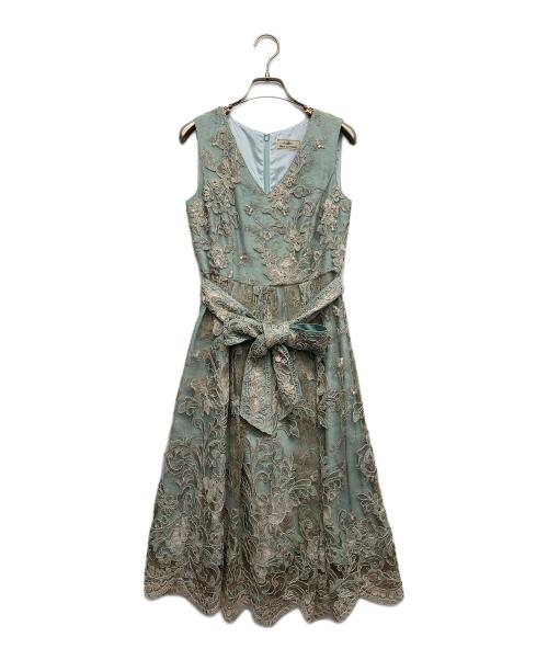 GRACE CONTINENTAL（（グレースコンチネンタル）GRACE CONTINENTAL (（グレースコンチネンタル) フラワー刺繍ノースリーブワンピース グリーン サイズ:Fの古着・服飾アイテム
